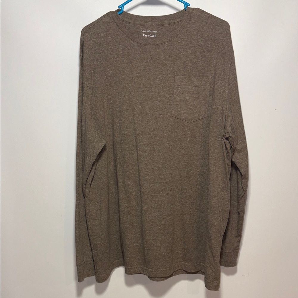 Croft & Barrow Men's Brown Long Sleeve Tee